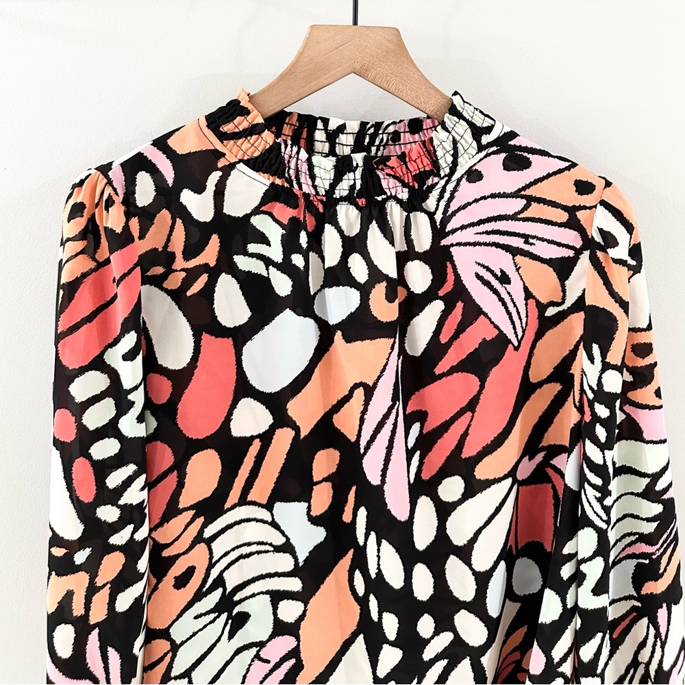 Jodifl Multi Color Geo Print Blouse Size Medium - image 5
